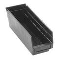 Shelf Storage Bin, Polypropylene/Polyethylene, Black, 4 in H, 11 5/8 in W, 4 1/8 in L