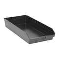 Shelf Storage Bin, Polypropylene/Polyethylene, Black, 4 in H, 11 1/8 in W, 23 5/8 in L
