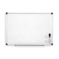 Dry Erase Board, Steel, 31 in, 48 in, Aluminum Frame, White, Gloss