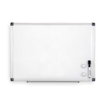 Dry Erase Board, Steel, 31 in, 48 in, Aluminum Frame, White, Gloss