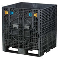 Collapsible Bulk Container 12.9 cu ft Volume Cap., 32 in L, 30 in W, 34 in H, Plastic, Black