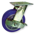 Swivel Plate Caster, Poly, 8 in., 900 lb., Blu