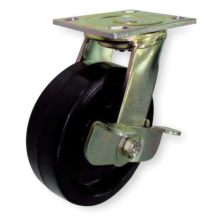 Swivel Plate Caster, Phenolic, 4 in., 800 lb.