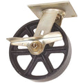 Swivel Plate Caster, Cast Iron, 5 in, 1200 lb, Blk