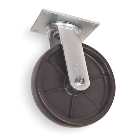 Swivel Plate Castr, Poly, 8 in, 1000 lb, Blk