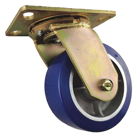 Swivel Plate Caster, Polyurthane, 6 in, 1750 lb