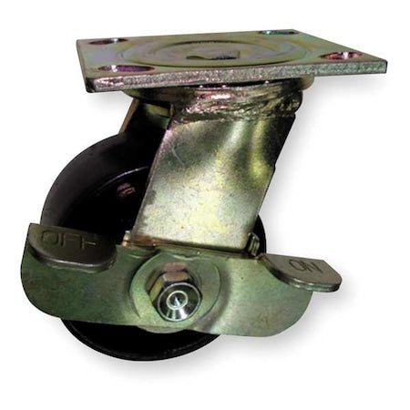 Swivel Plate Caster, Steel, 5 in., 1000 lb.
