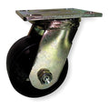 Swivel Plate Caster, Steel, 4 in., 1000 lb., Blk