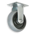 Rigid Plate Caster, Rbber, 8 in, 675 lb, Gry
