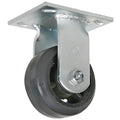Rigid Plate Caster, Rubber, 6 in., 410 lb.