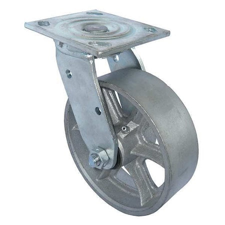 Swivel Plate Castr, Cast Irn, 8 in, 1250 lb