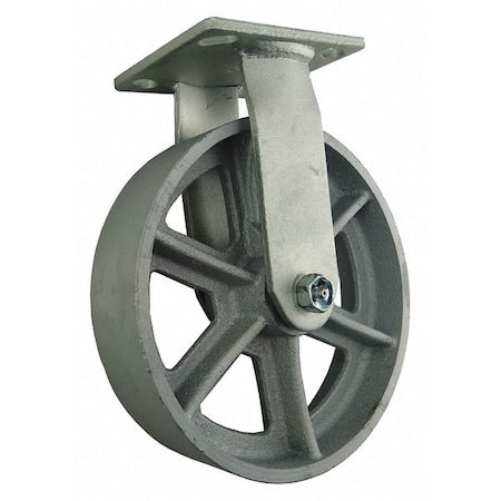 Rigid Plate Castr, Cast Irn, 8 in., 1250 lb