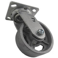 Swivel Plate Caster, Cst Irn, 5 in, 1000 lb