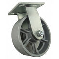 Rigid Plate Caster, Csst Irn, 6 in, 1200 lb