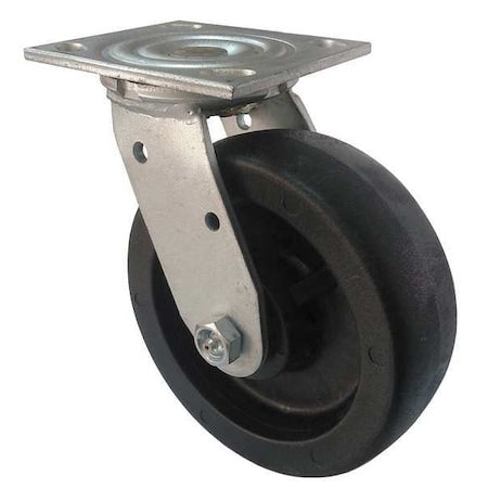 Swivel Plate Caster, Glass Nylon, 6 in, 1200 lb
