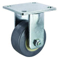 Rigid Plate Caster, Rubber, 4 in., 350 lb.