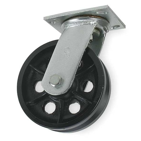 V-Groove Swivl Cstr, Cast Irn, 4 in, 800 lb
