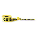 Barricade Tape, Caution/Cuidado, 3 in Wide x 1000 ft Long, Polyethylene, 1.6 mil Thickness