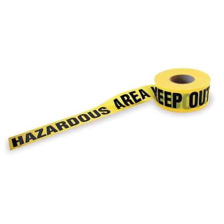 Barricade Tape, Hazardous Area Keep Out, 3 in Wide x 1000 ft Long, Polyethylene, 1.6 mil Thickness