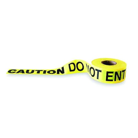 Barricade Tape, Caution Do Not Enter, 3 in Wide x 1000 ft Long, Polyethylene, 1.6 mil Thickness