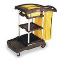 Janitor Cart, Black, Plastic/Aluminium