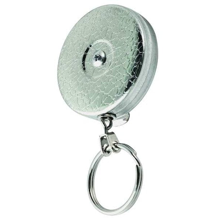 Key Reel, Chrome, Stainless Steel Chain, Chrome Texture