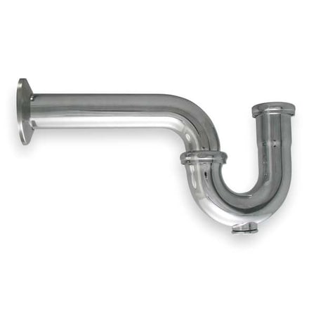 1-1/4 Dia, Brass, Chrome/Brass, Lavatory With Clean Out, P-Trap
