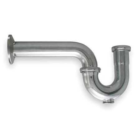 1-1/2 Dia, Brass, Chrome/Brass, Kitchen With Clean Out, P-Trap