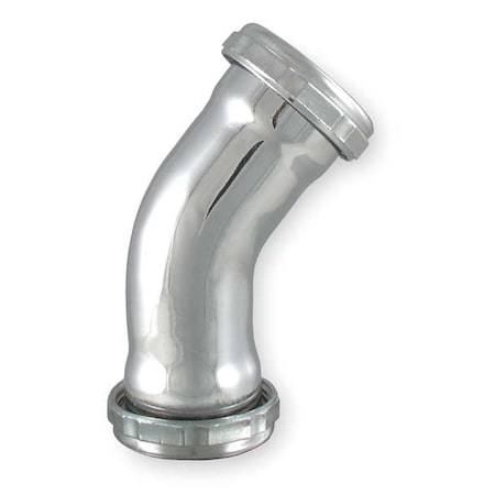 1-1/2" or 1-1/4 Dia, Brass, Chrome/Brass, 45 Degree, Lavatory/Kitchen, Elbow