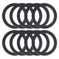 1-1/2" Dia, Rubber, Black/Rubber, Washer