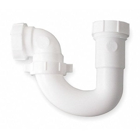 1-1/4" or 1-1/2 Dia, polypropylene, White/Plastic, Repair Lavatory/Kitchen, J-Bend