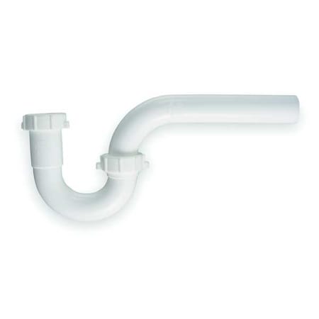 1-1/2 Dia, Polypropylene, White/Plastic, Kitchen, P-Trap