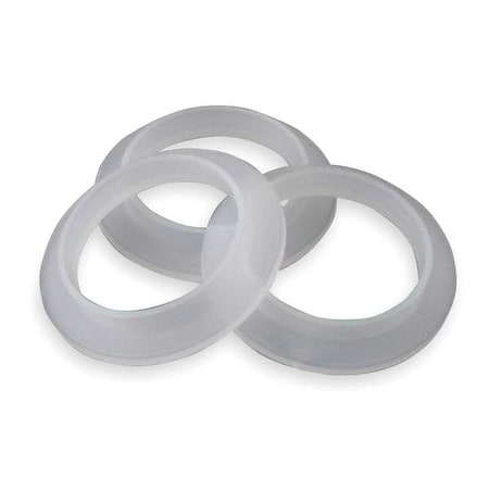 1-1/2" Dia, Polyethylene, White/Plastic, Kitchen, Tailpiece, Tailpiece Washer