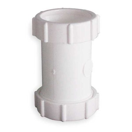 1-1/2" or 1-1/4 Dia, Polypropylene, White/Plastic, Lavatory/Kitchen, Coupling
