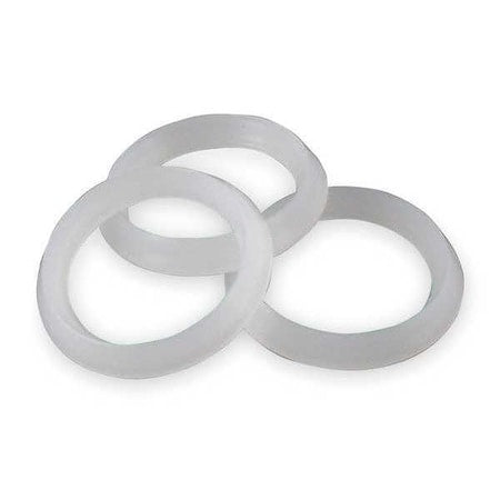 1-1/4" to 1-1/2" Dia, Polyethylene, White/Plastic, Washer