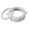 1-1/4" Dia, polypropylene, White/Plastic, Slip-Nut And Washer