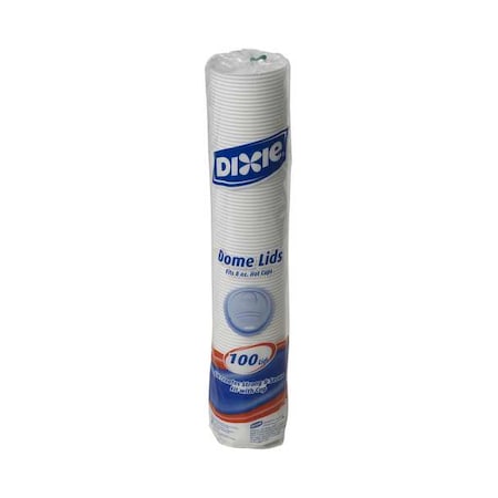 Lid for 8 oz. Hot Cup, Dome, Sip Through, White, Pk1000