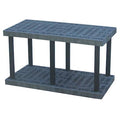Freestanding Plastic Shelving, Open Style, 24 in D, 48 in W, 27 in H, 2 Shelves, Black