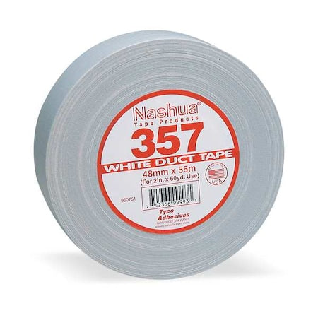 Duct Tape, White, 60 yd L, 1-7/8 in W