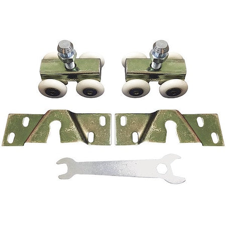 4 Wheel Replacement Hanger, 3-23/32"L x 1-1/16"W, Zinc