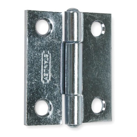 Door and Butt Hinge, Steel, Full Surface Mounting, 5/8 in Leaf W x 1 1/2 in Leaf H, zinc plated