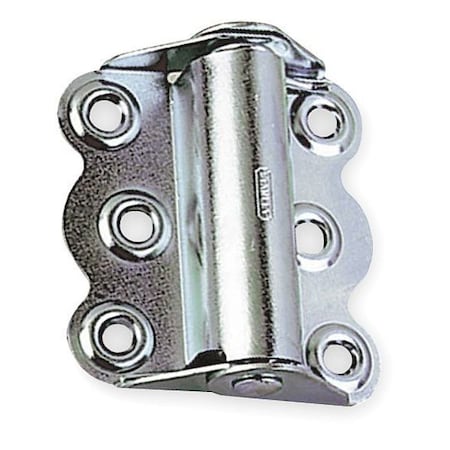 Spring Hinge, Steel, Full Surface Mounting, 1 15/32 in Leaf W x 2 3/4 in Leaf H, Black Enamel