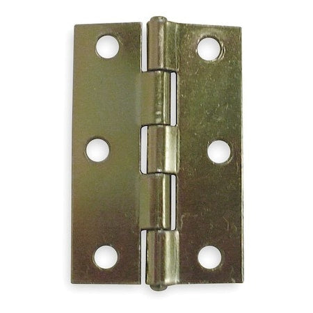 Door and Butt Hinge, Steel, Full Surface Mounting, 7/8 in Leaf W x 2 1/2 in Leaf H, Brass