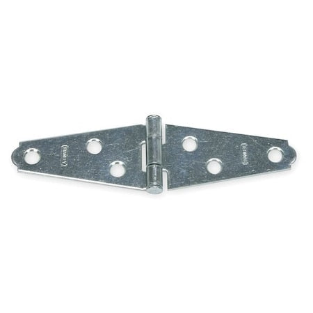 Strap Hinge, Steel, Full Surface Mounting, 1 7/8 in Leaf W x 1 in Leaf H, zinc plated