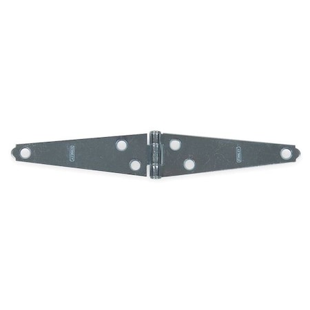 Strap Hinge, Steel, Full Surface Mounting, 4 in Leaf W x 1 1/8 in Leaf H, zinc plated