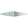 Strap Hinge, Steel, Full Surface Mounting, 9 5/8 in Leaf W x 3 1/2 in Leaf H, zinc plated