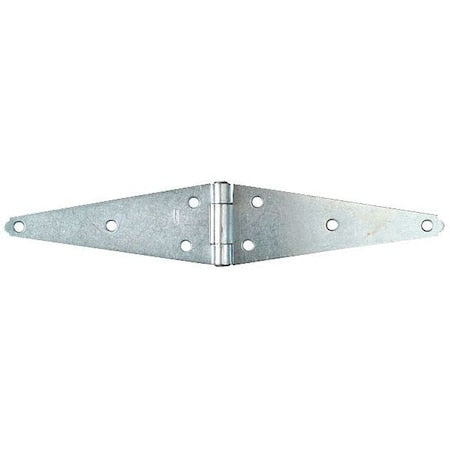 Strap Hinge, Steel, Full Surface Mounting, 9 5/8 in Leaf W x 3 1/2 in Leaf H, zinc plated