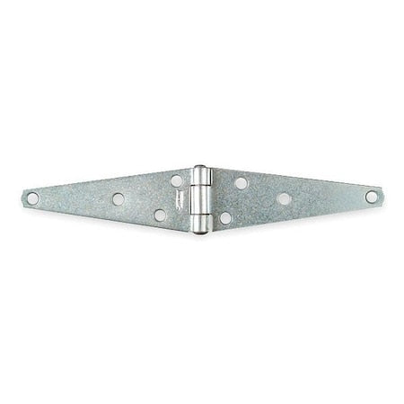 Strap Hinge, Steel, Full Surface Mounting, 5 in Leaf W x 1 7/8 in Leaf H, zinc plated