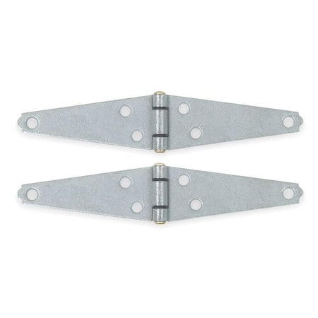 Strap Hinge, Steel, Full Surface Mounting, 4 in Leaf W x 1 15/16 in Leaf H, Galvanized Steel