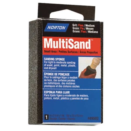 Sanding Sponge, Med/Fine, 4x2-3/4x1 In